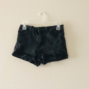 KanCan Black distressed jean shorts